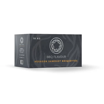 BBQ Flavour Hexagon Sawdust Briquettes faszén 10 kg  dobozos 100206