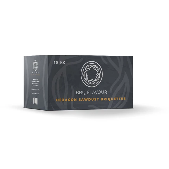 BBQ Flavour Hexagon Sawdust Briquettes faszén 10 kg  dobozos 100206